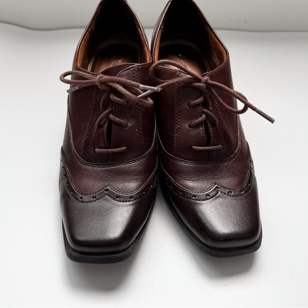 Naturalizer Safara Brown Heel Oxford Lace Up Loafer Bootie Academia Women’s 8 - Picture 2 of 12